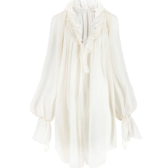 NWT Selkie The Silk Vanilla Shakespeare Blouse M/XL - Picture 7 of 9